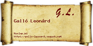 Galló Leonárd névjegykártya