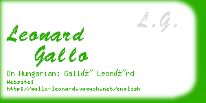 leonard gallo business card